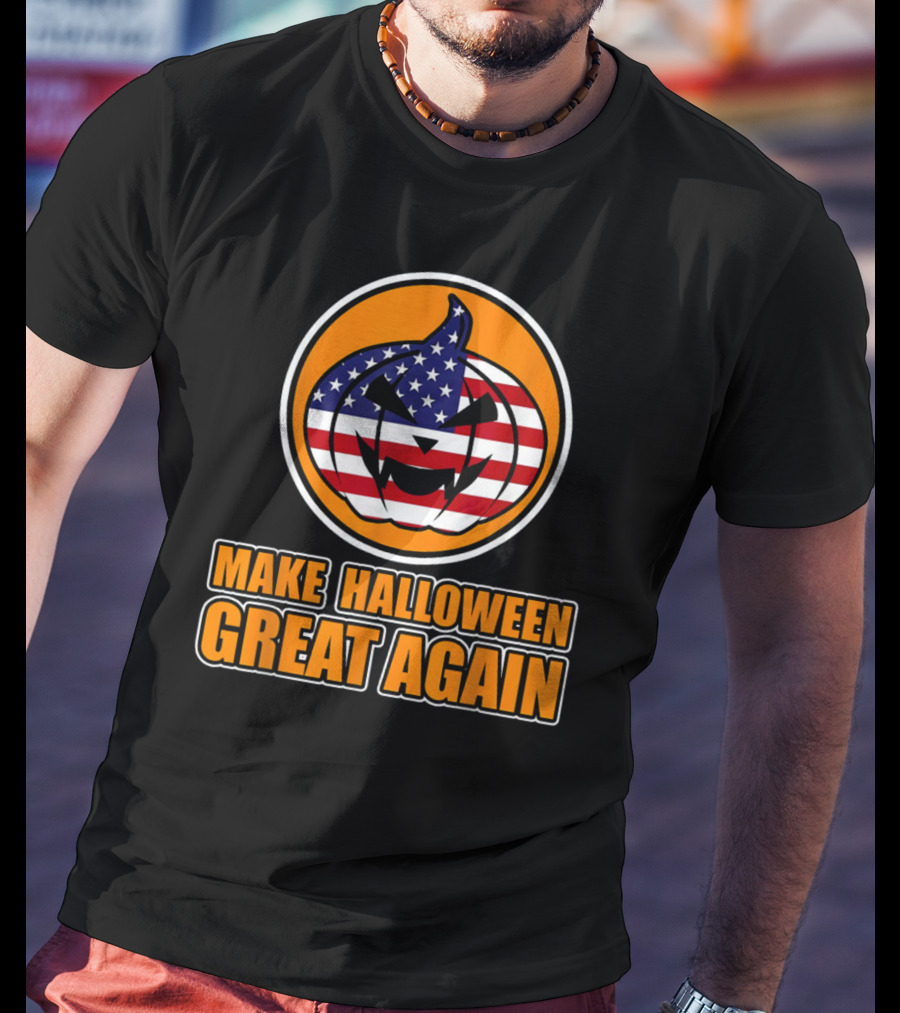 Make Halloween Great Again American Flag Pumpkin T-Shirt