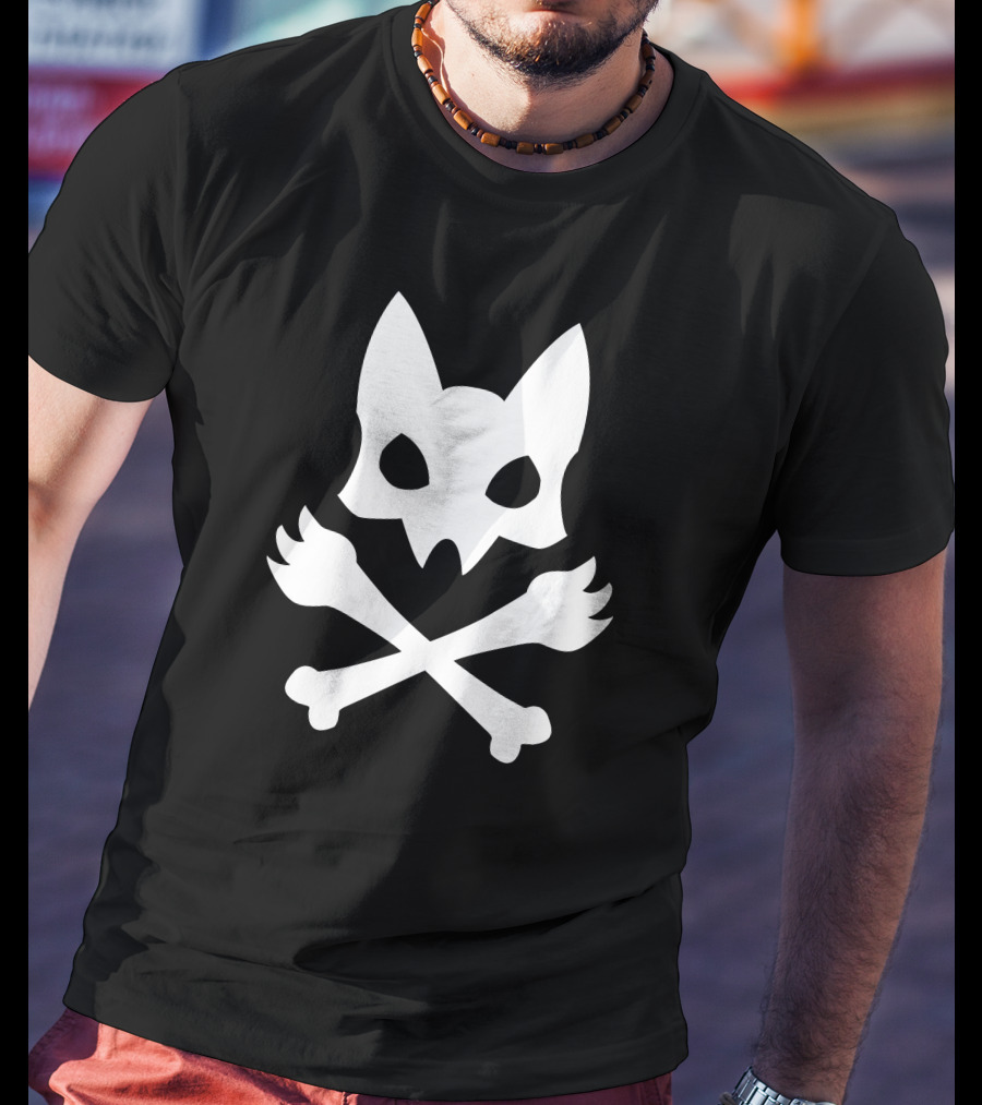 Neon Cat Skull And Crossbones Speed T-Shirt