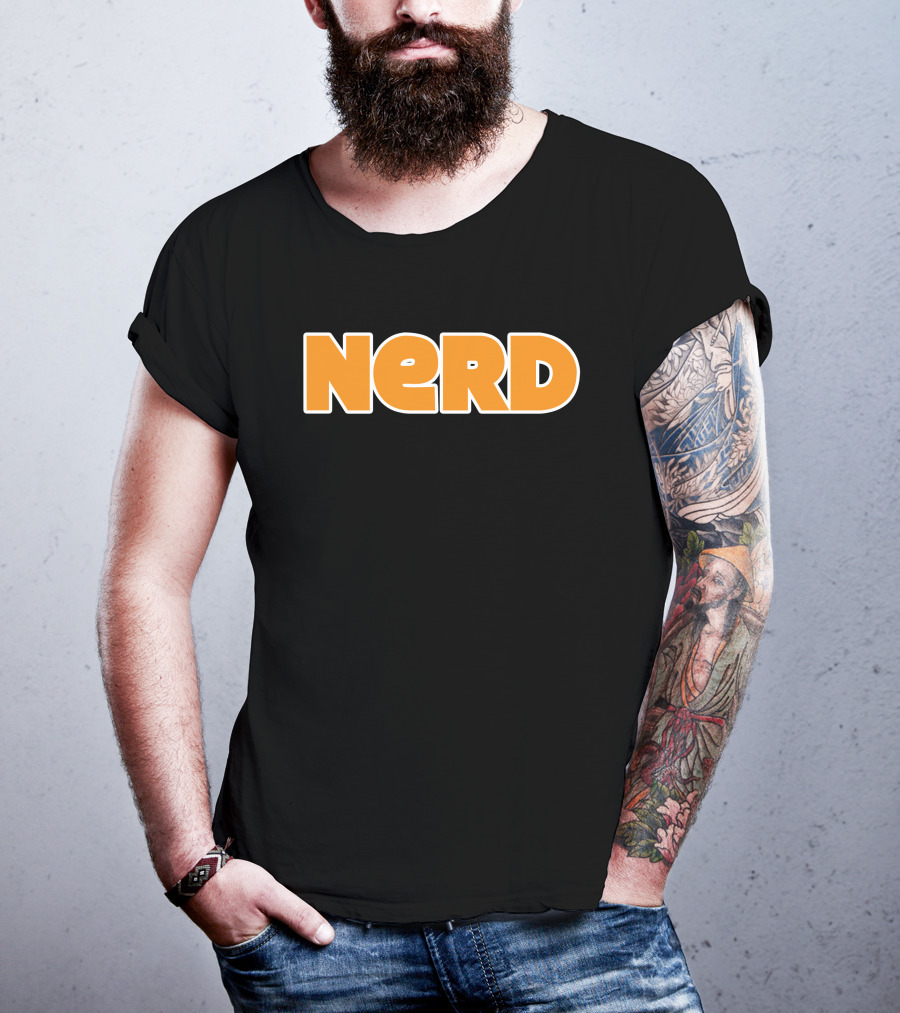 NERD Bold Orange Text T-Shirt