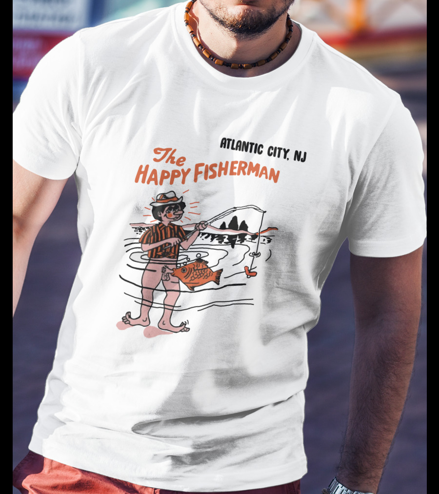 Atlantic City NJ The Happy Fisherman Dark Wizard T-Shirt