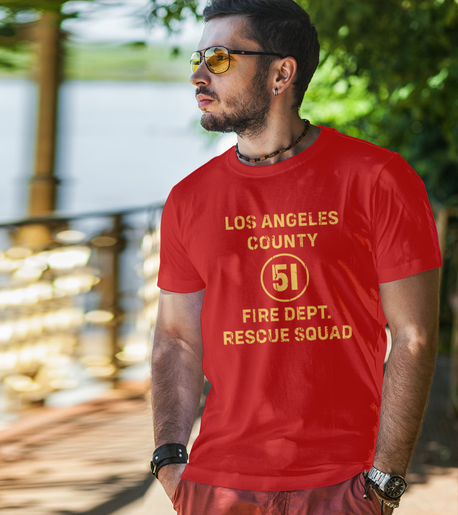 Los Angeles County 51 Fire Dept Rescue Squad T-Shirt