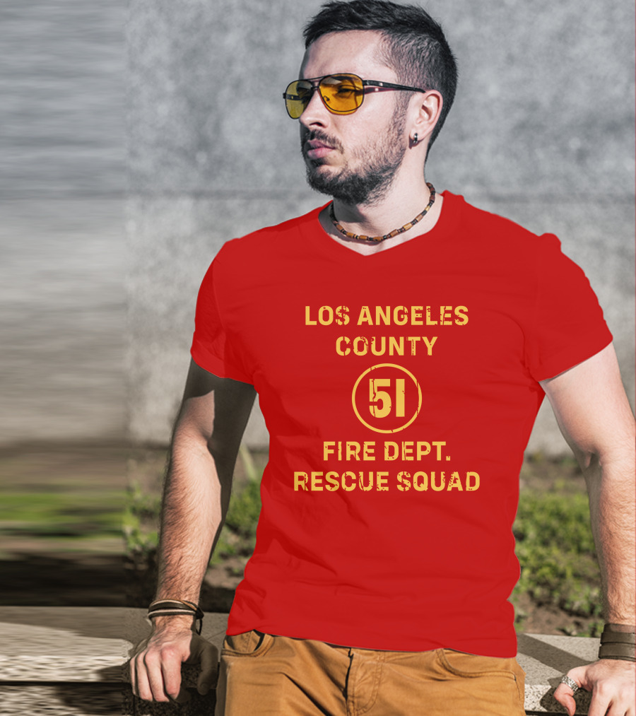 Los Angeles County 51 Fire Dept Rescue Squad T-Shirt