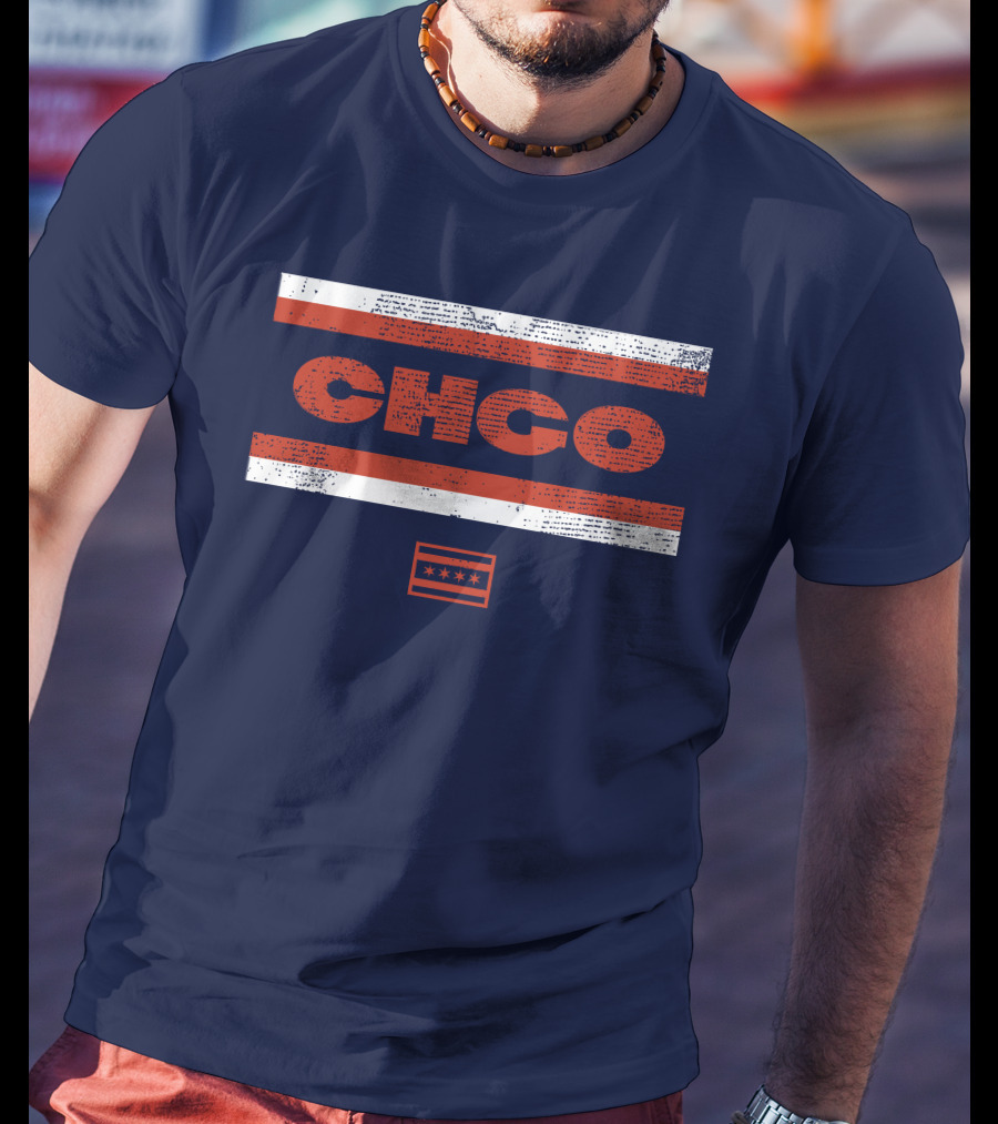 Brenda Webber CHGO Midway Chicago Flag Stripes T-Shirt