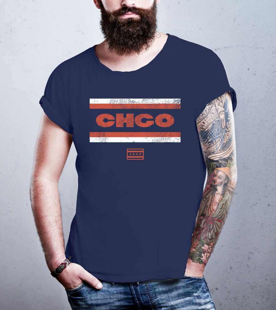 Brenda Webber CHGO Midway Chicago Flag Stripes T-Shirt