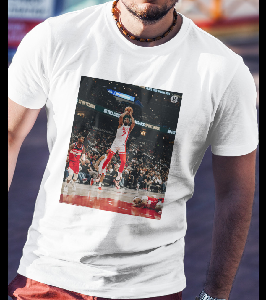 Kevin Durant Nets Dunk Against Washington Wizards NBA Action T-Shirt