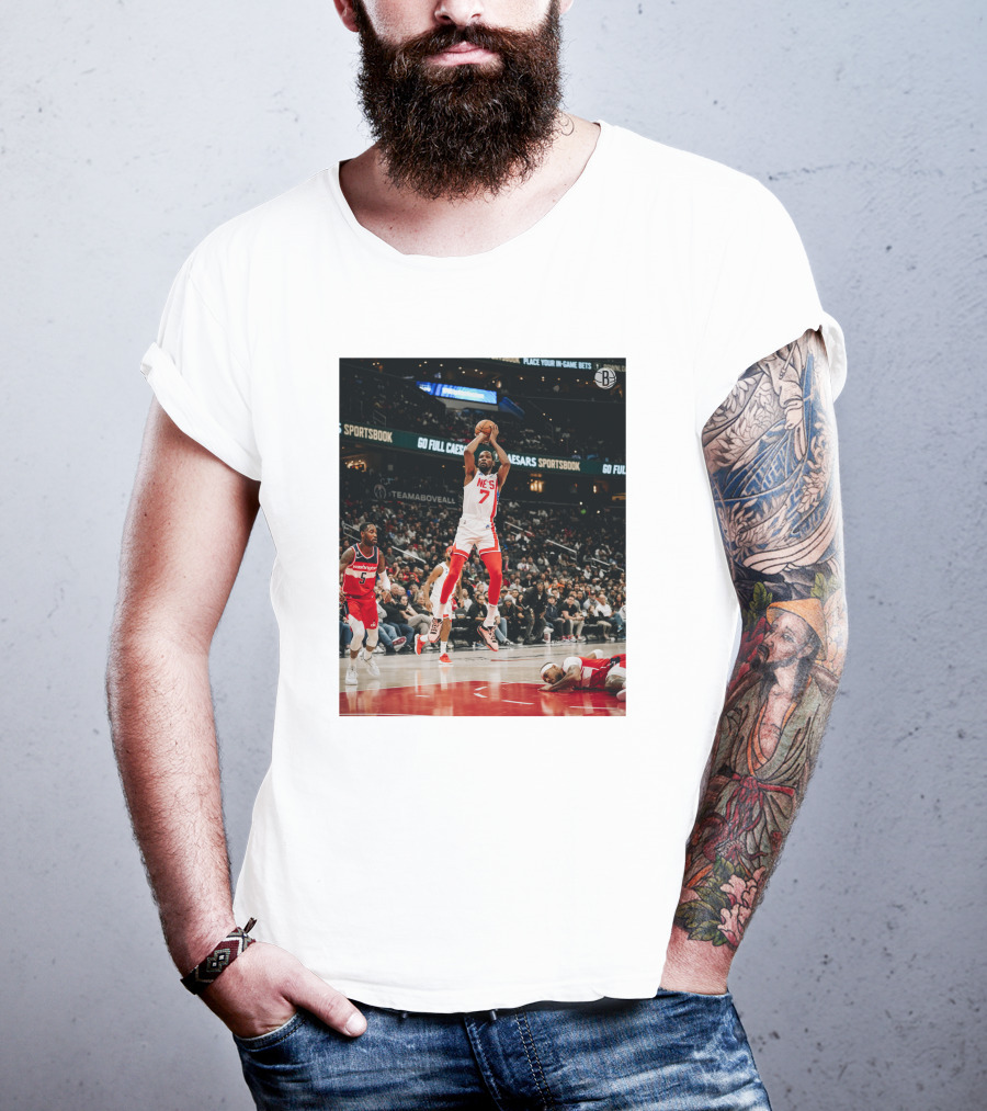 Kevin Durant Nets Dunk Against Washington Wizards NBA Action T-Shirt