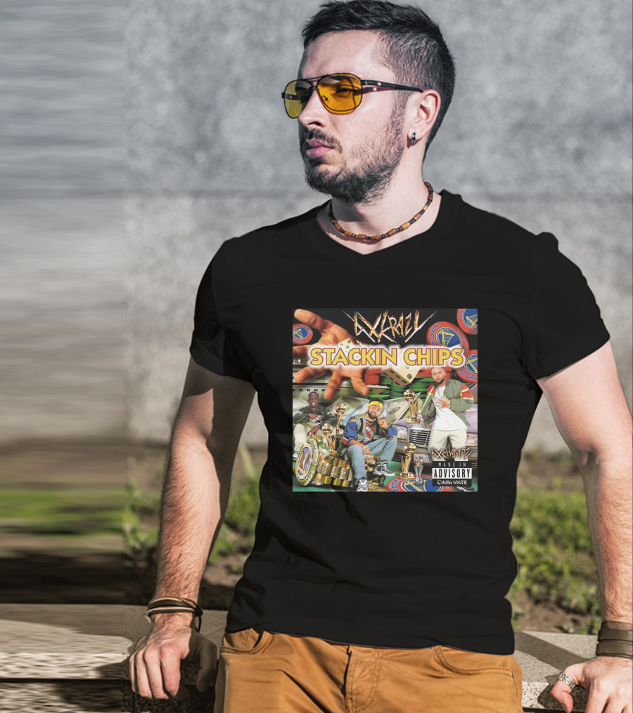 4Xkrazy Stackin Chips Warriors Dice Trophy Vintage Vibe Parental Advisory Chawaz Matee T-Shirt