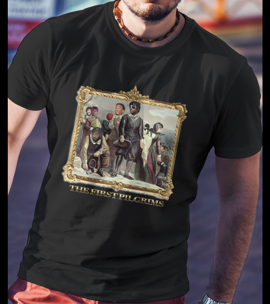 Crappy Worldwide The First Pilgrims Framed Historical T-Shirt