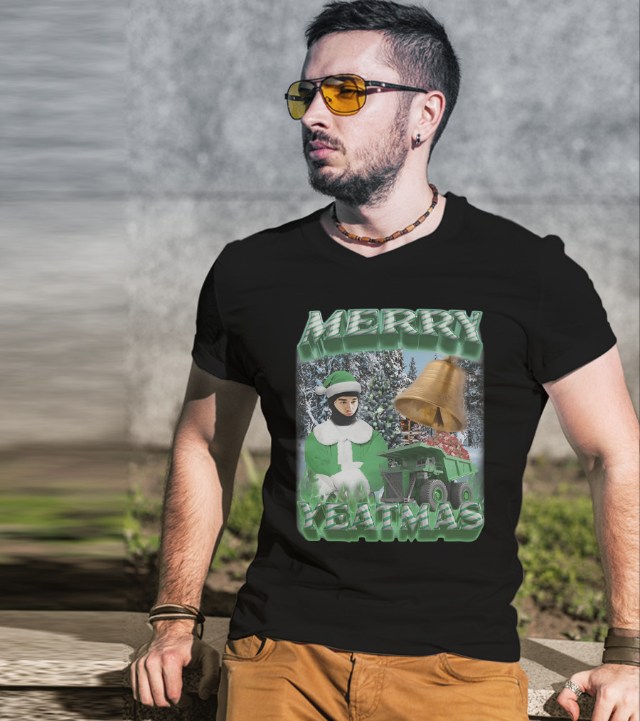 Merry Yeatmas Swag Stimulus Holiday Festive Scene With Elf And Golden Bell T-Shirt