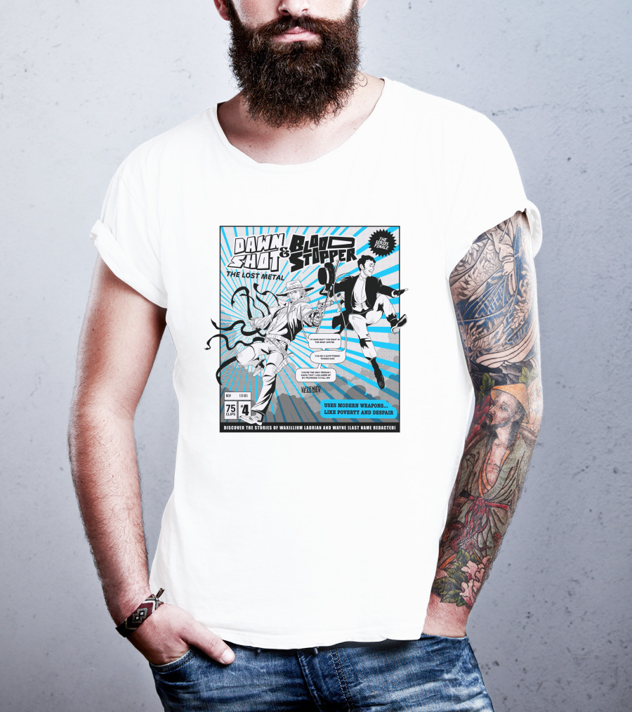 Dawn Shot And Blood Stopper The Lost Metal Comic Stories Of Waxillium Ladrian And Wayne Uses Modern Weapons Like Poverty And Despair T-Shirt