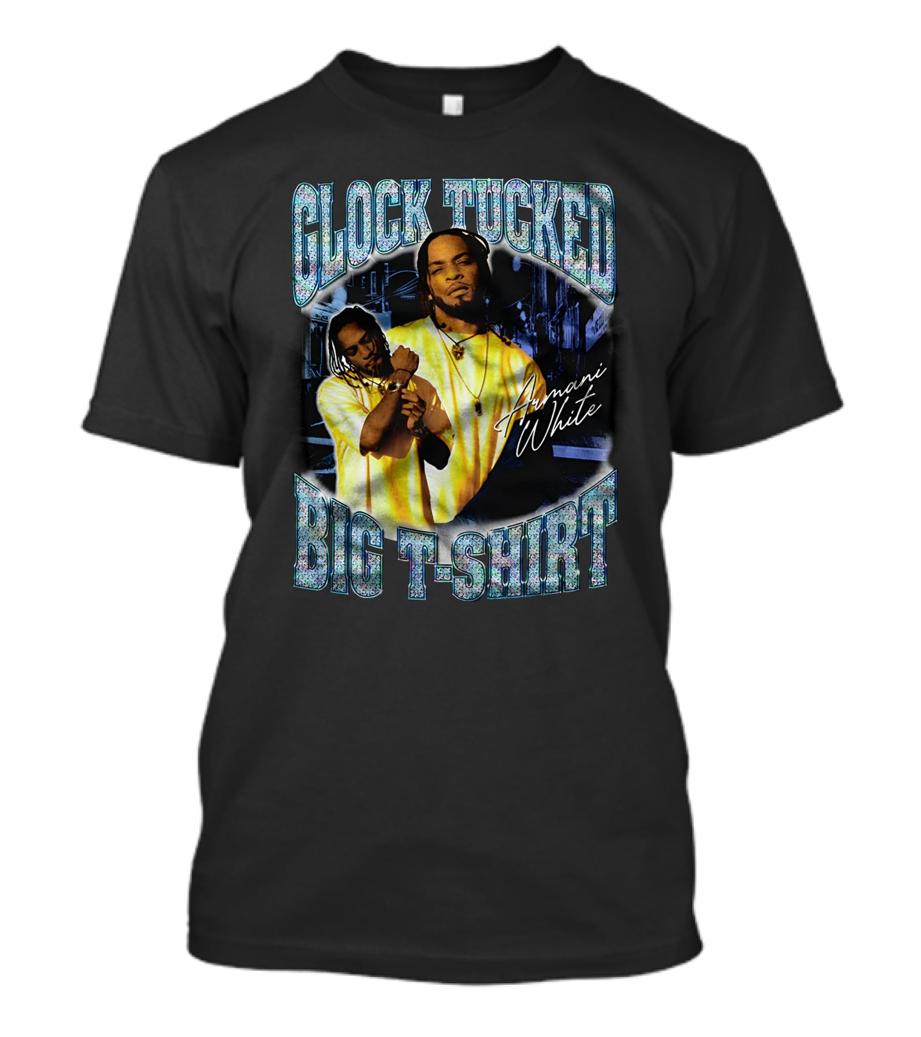 Glock Tucked Big T-Shirt Armani White T-Shirt