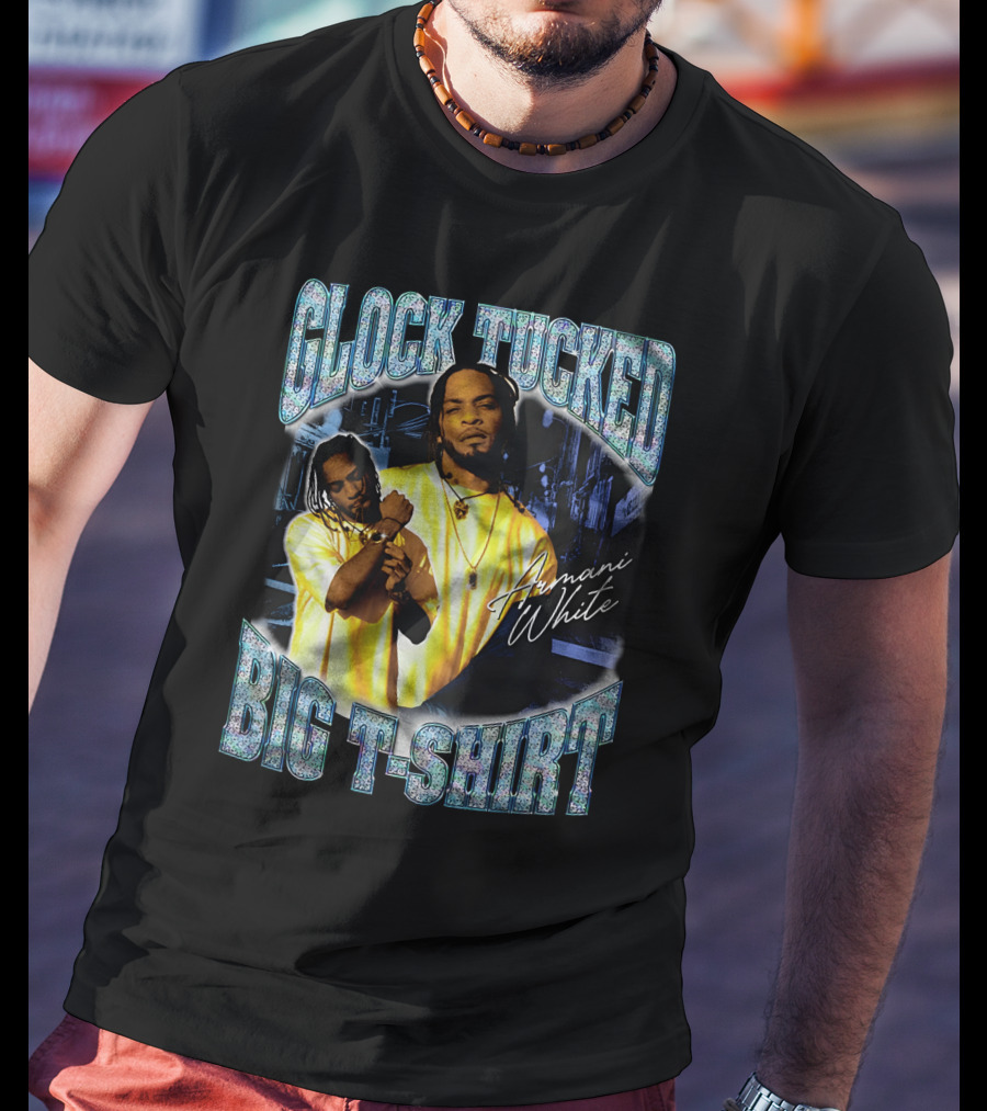 Glock Tucked Big T-Shirt Armani White T-Shirt
