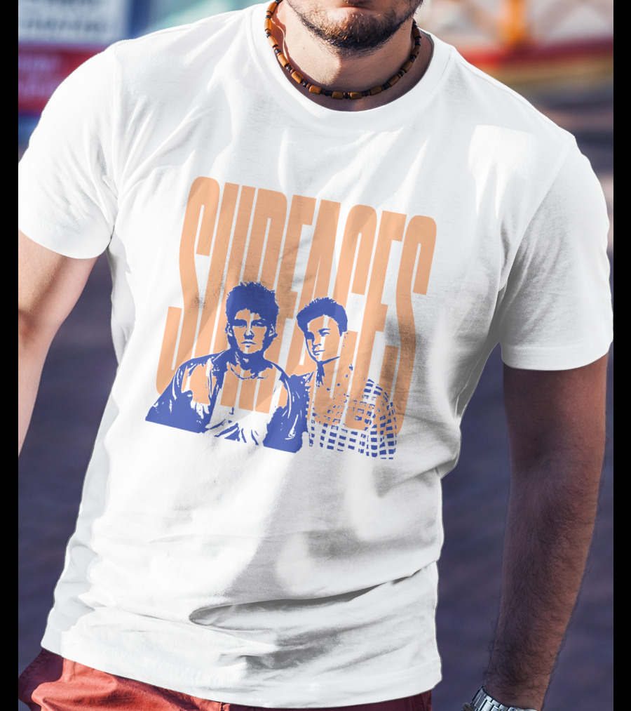Surfaces Stencil Off White Portrait Bold Typography T-Shirt