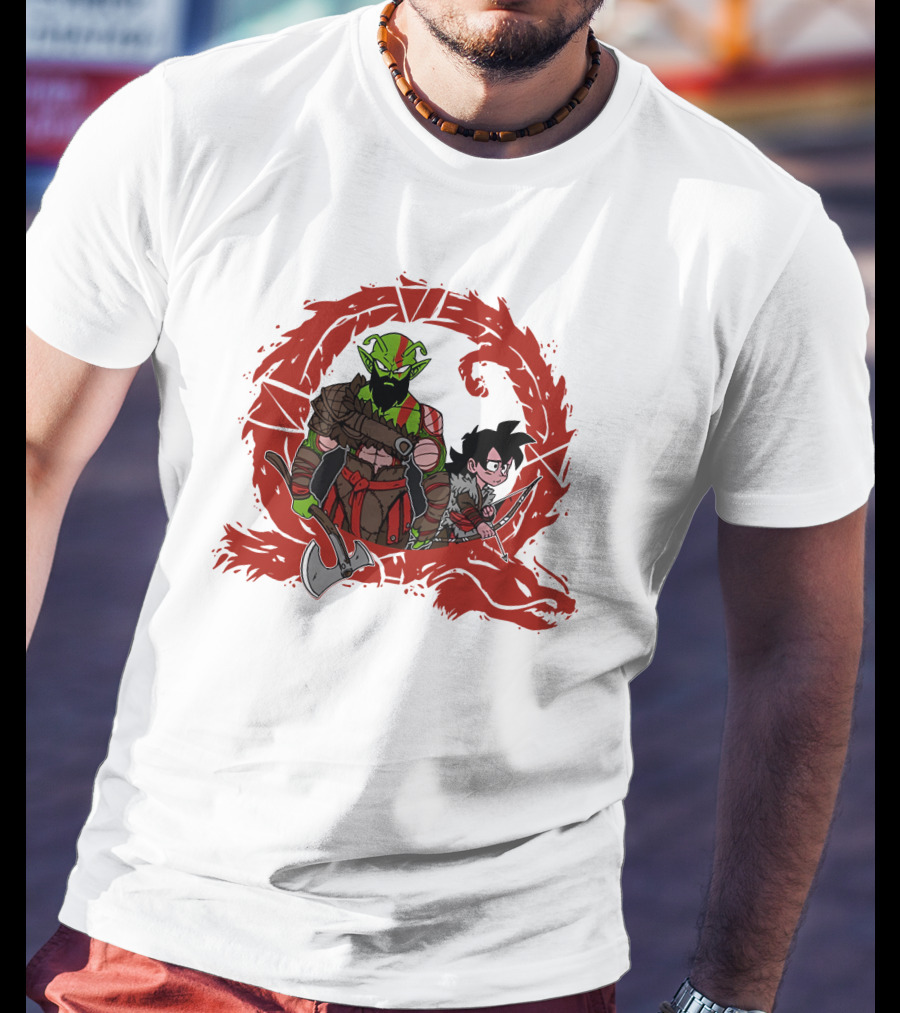 Kami Of War God Of War Crossover With Dragon Ball Z Characters T-Shirt