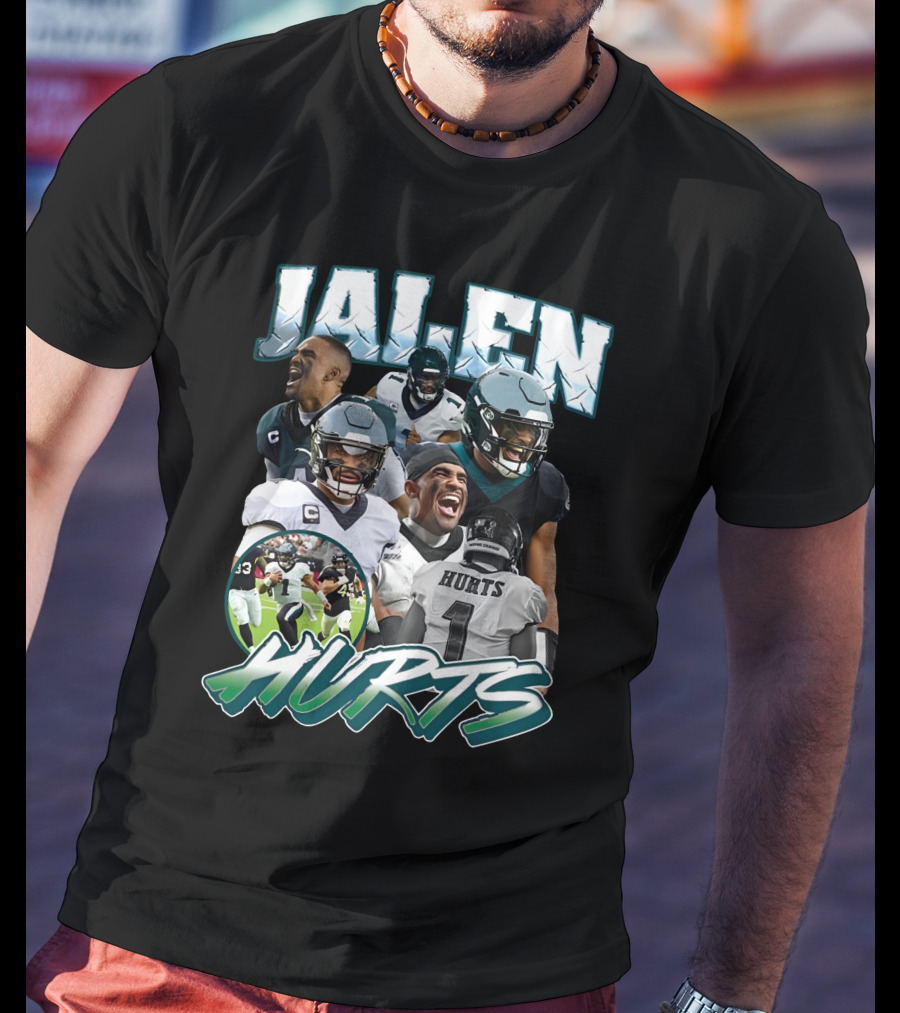 Big Cat Barstool Jalen Hurts Football Collage T-Shirt