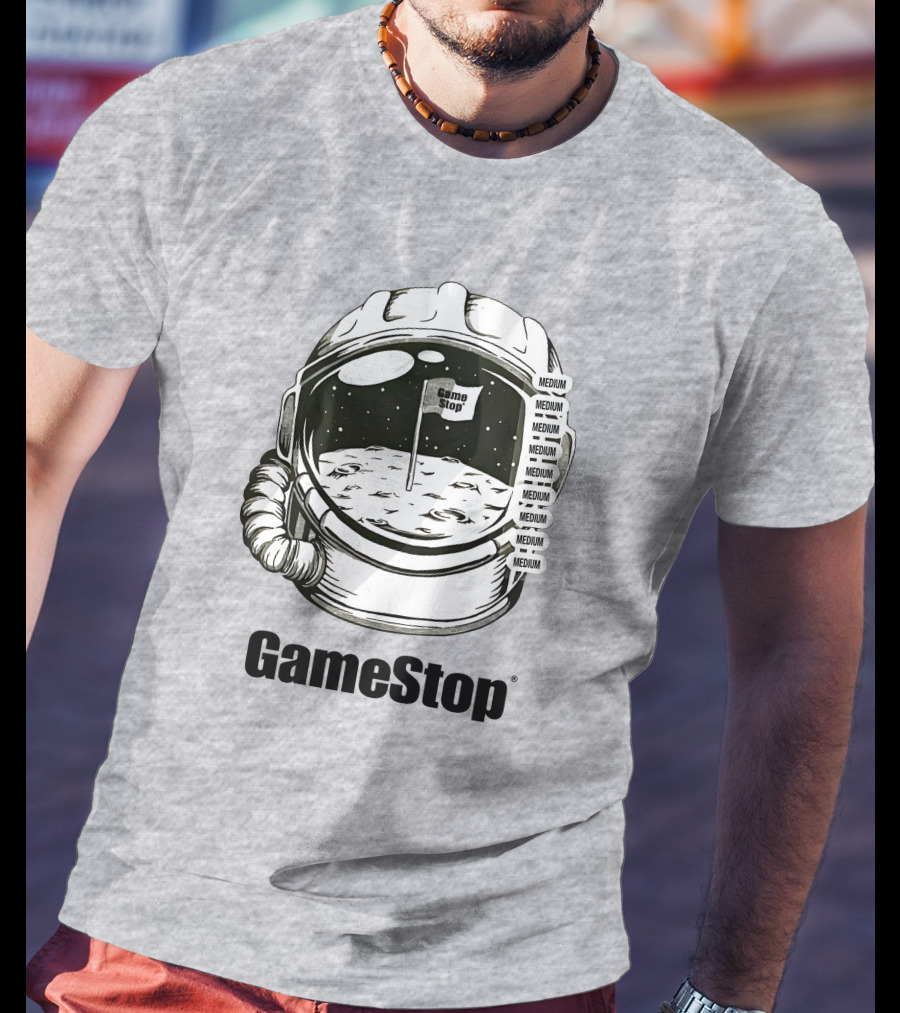 GameStop Astronaut Moon Medium Flag T-Shirt