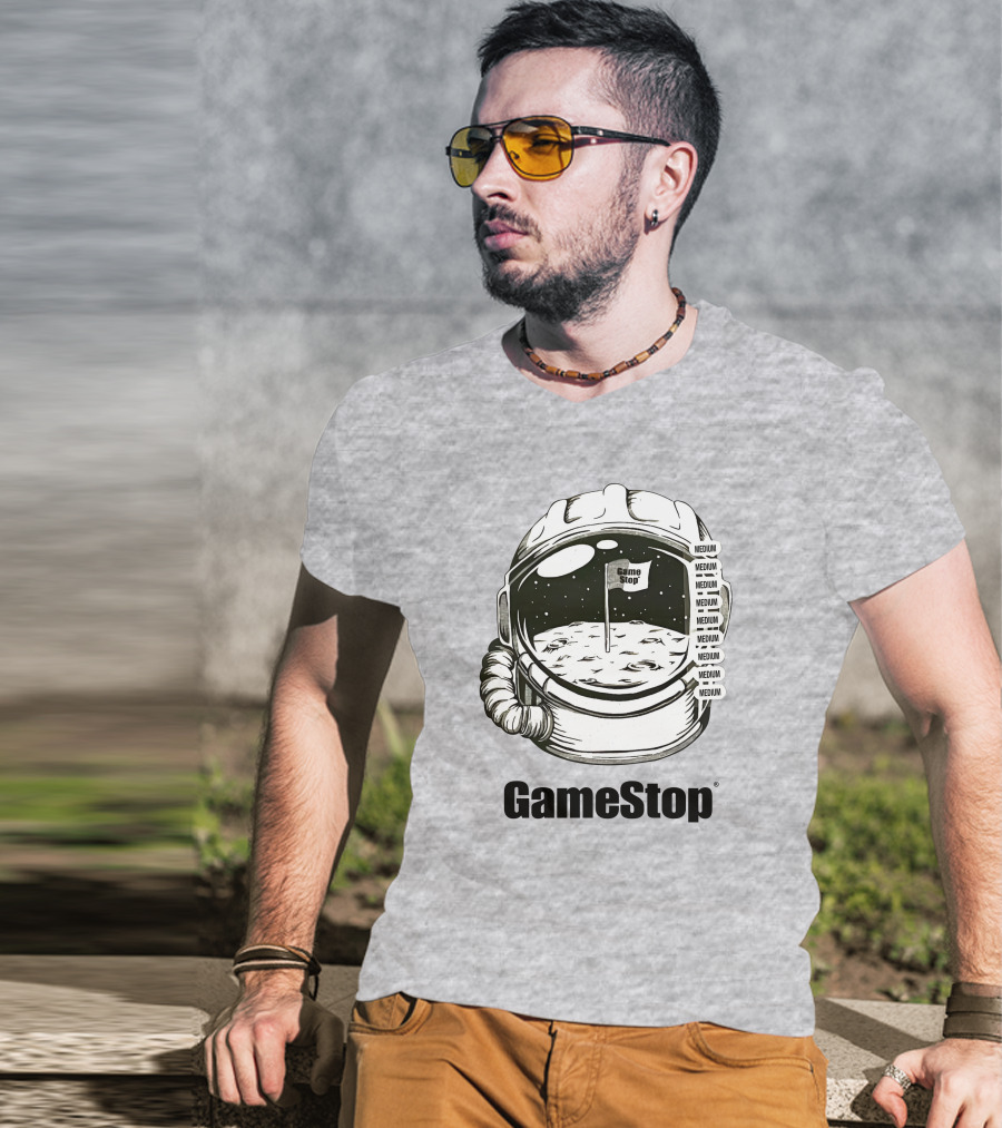 GameStop Astronaut Moon Medium Flag T-Shirt