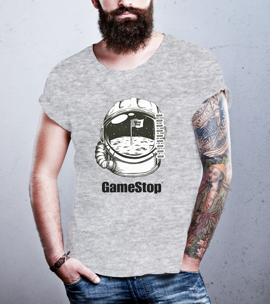 GameStop Astronaut Moon Medium Flag T-Shirt