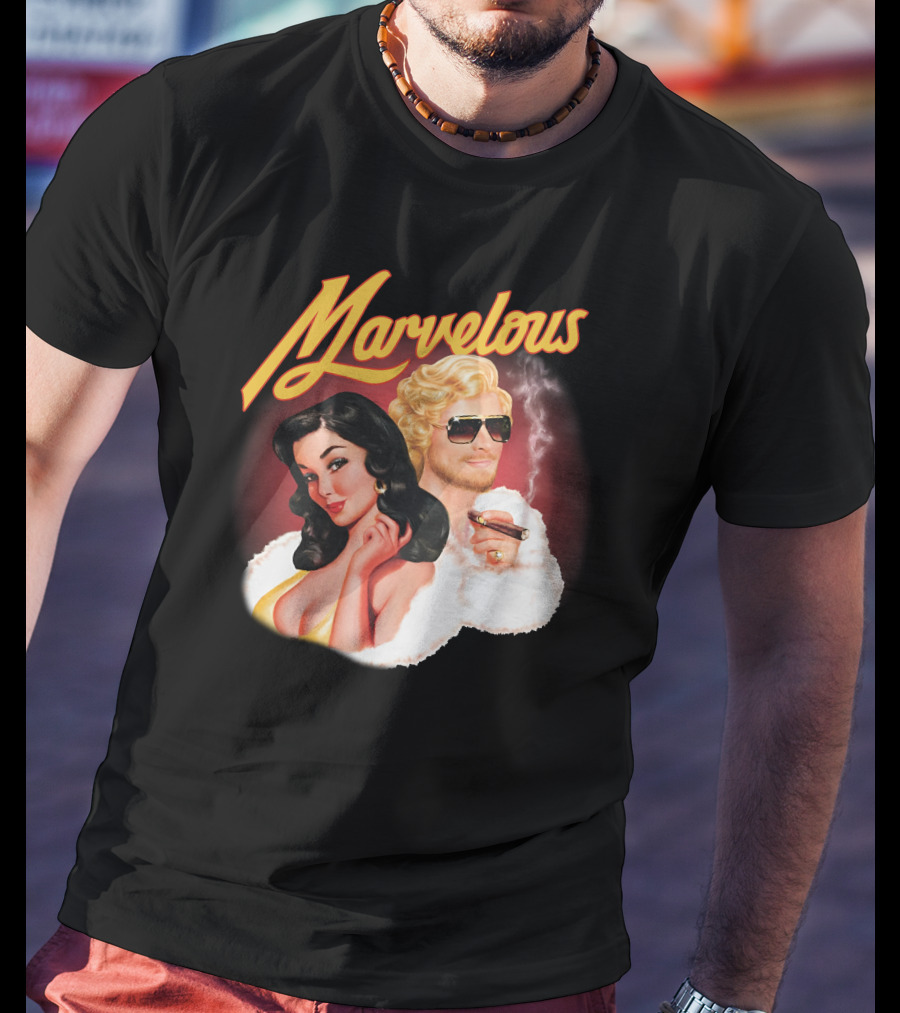 Marvelous Retro Style Couple With Cigars T-Shirt