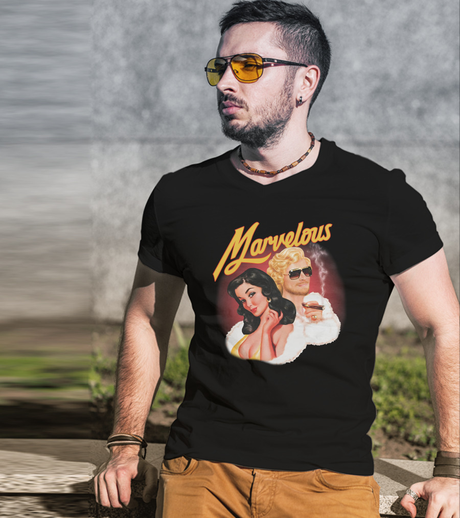 Marvelous Retro Style Couple With Cigars T-Shirt