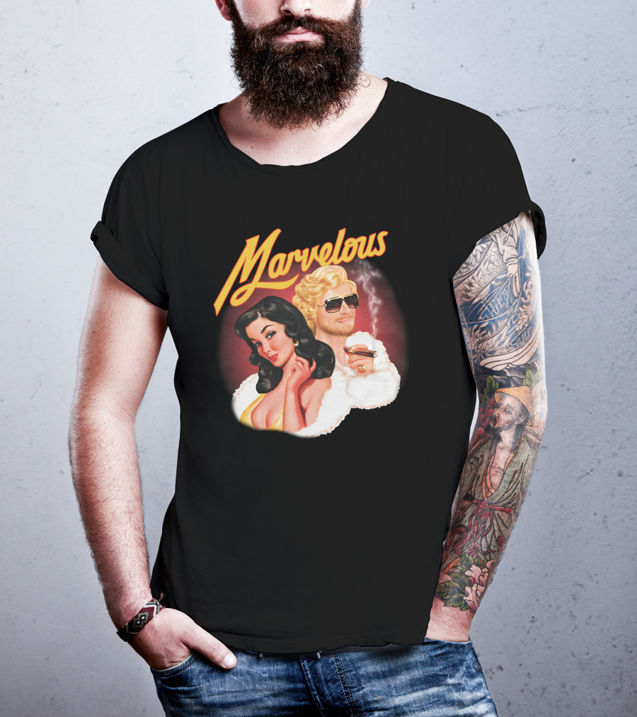 Marvelous Retro Style Couple With Cigars T-Shirt