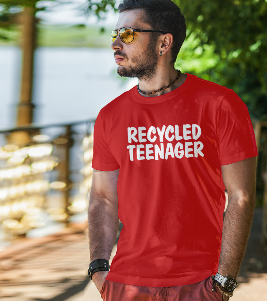 Recycled Teenager Bold White Text Fun T-Shirt