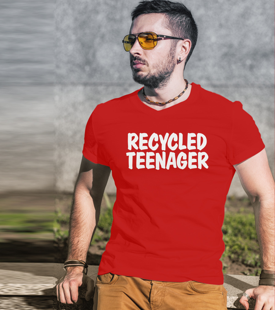 Recycled Teenager Bold White Text Fun T-Shirt