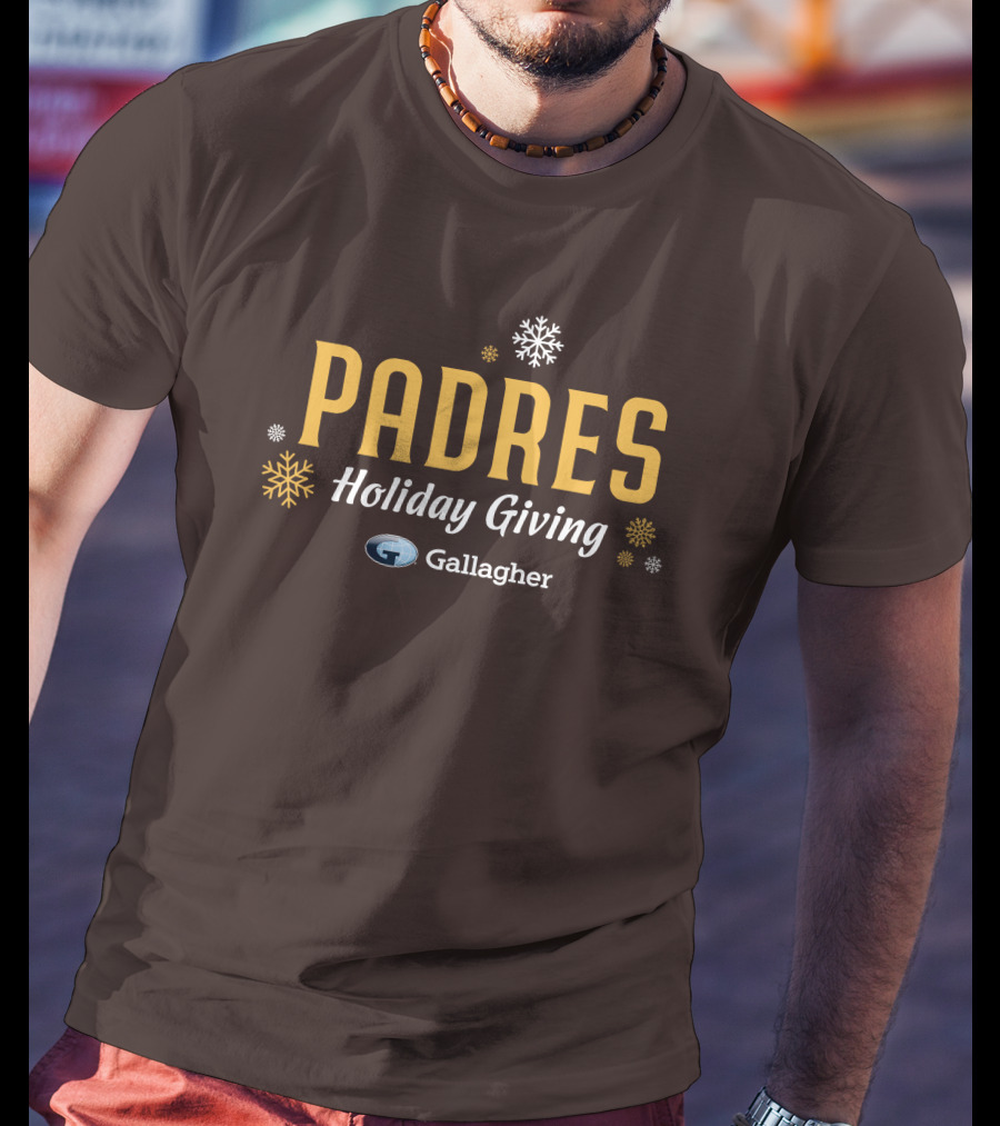 Padres Holiday Giving Gallagher Snowflakes T-Shirt