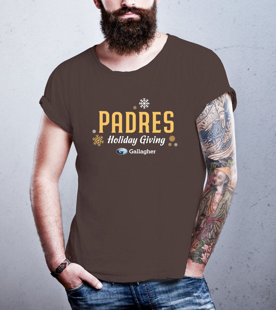 Padres Holiday Giving Gallagher Snowflakes T-Shirt