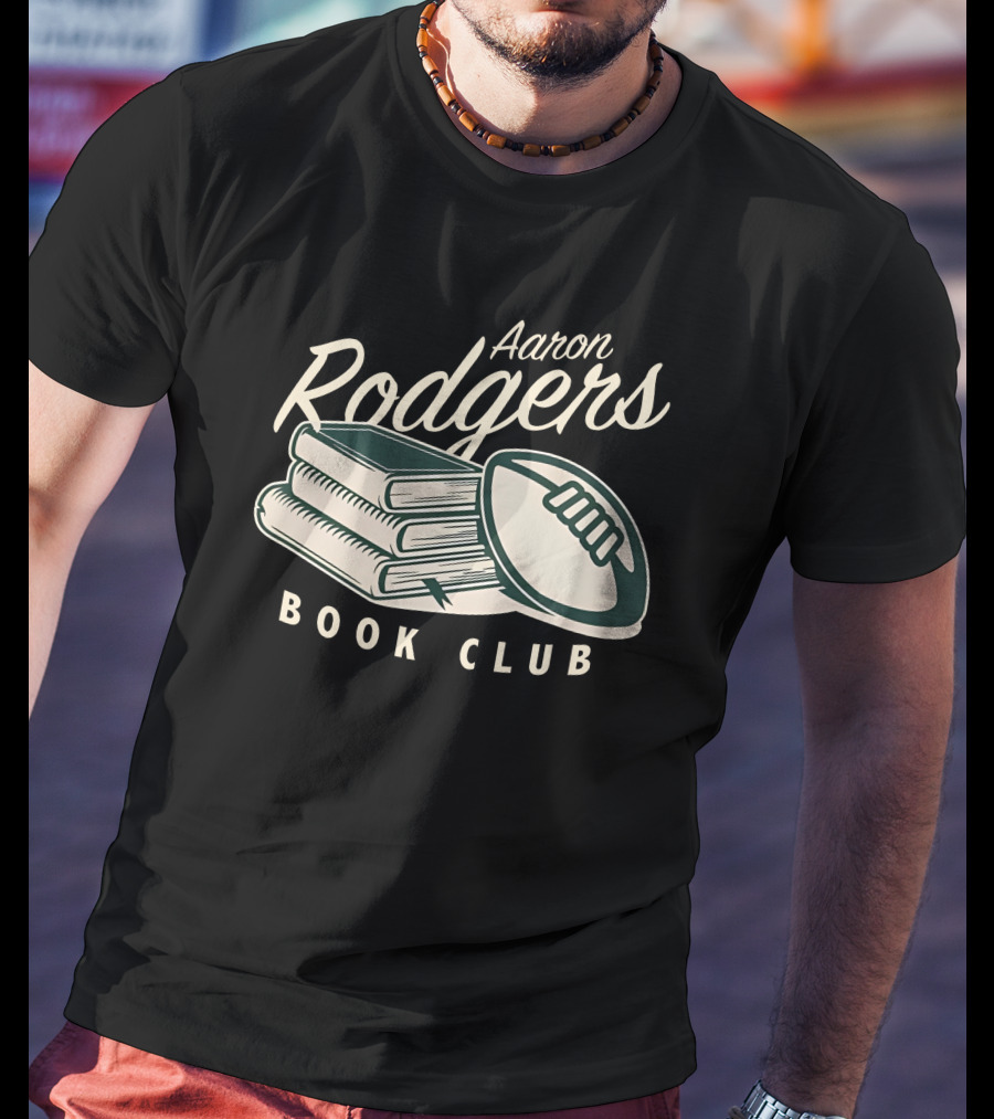 Pat McAfee Show Aaron Rodgers Book Club Football Stack T-Shirt