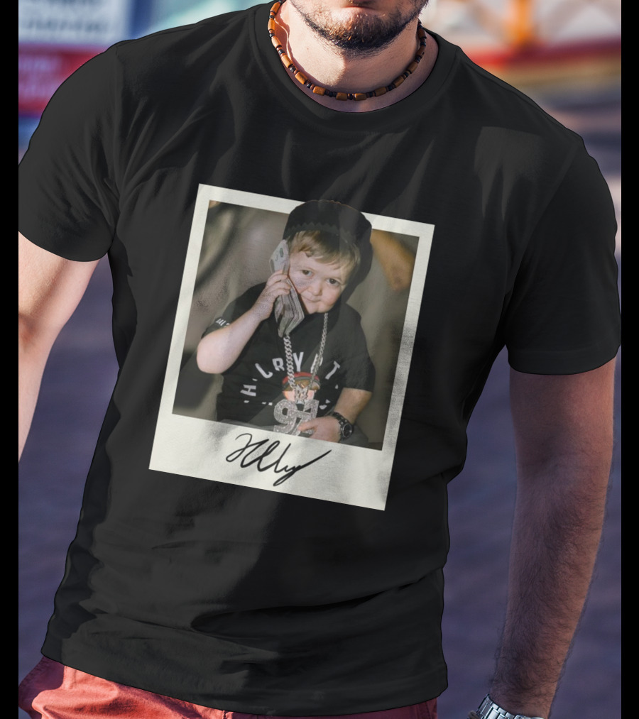 Hasbulla Polaroid Photograph With Signature And Phone Chain T-Shirt