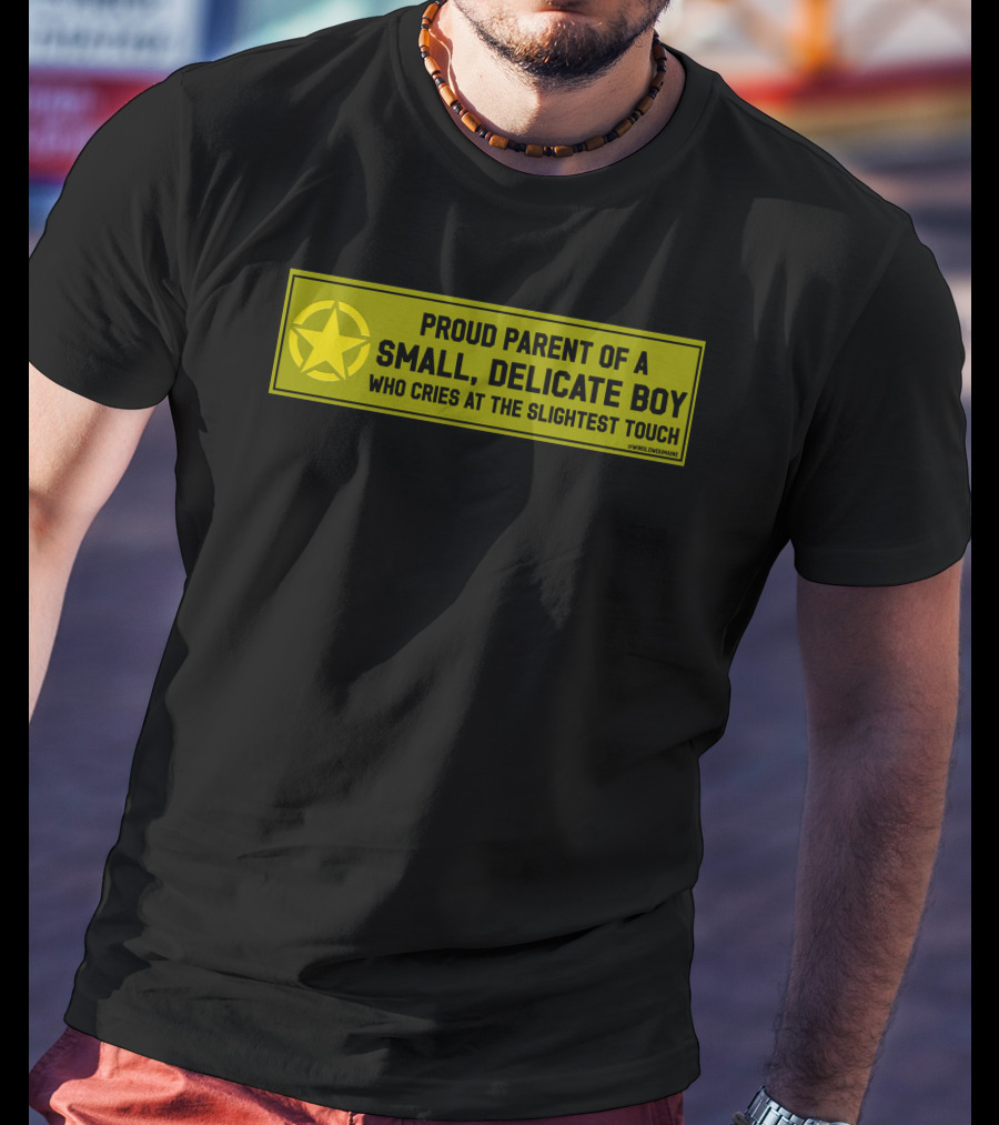 Proud Parent Of A Small Delicate Boy Who Cries At The Slightest Touch Star T-Shirt