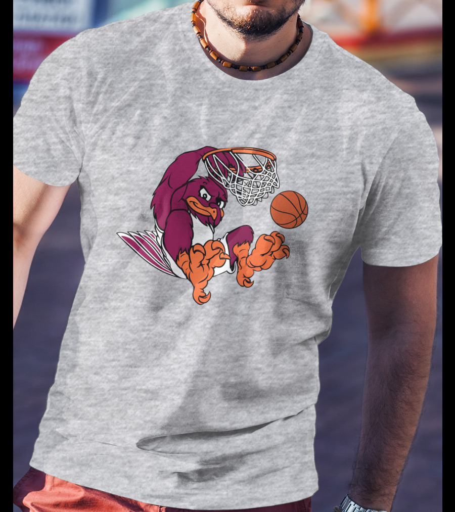 Clark Ruhland Hokiebird Basketball Dunk T-Shirt