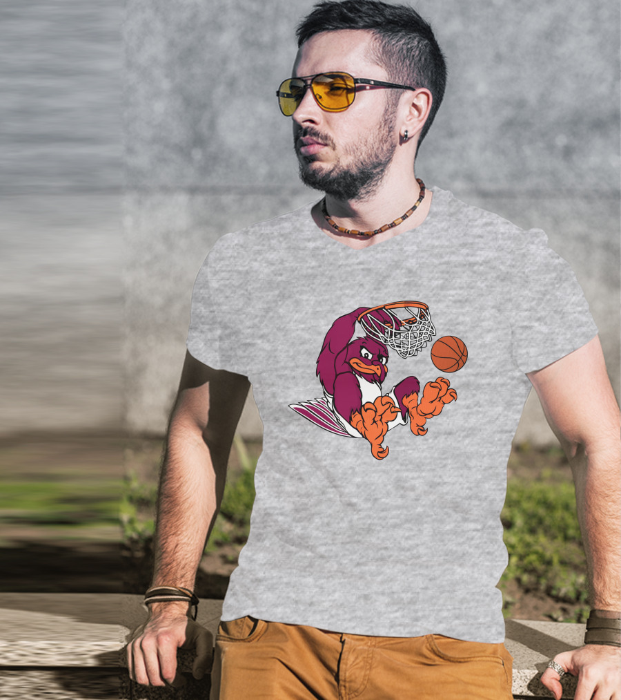 Clark Ruhland Hokiebird Basketball Dunk T-Shirt