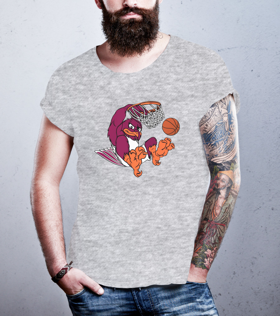 Clark Ruhland Hokiebird Basketball Dunk T-Shirt