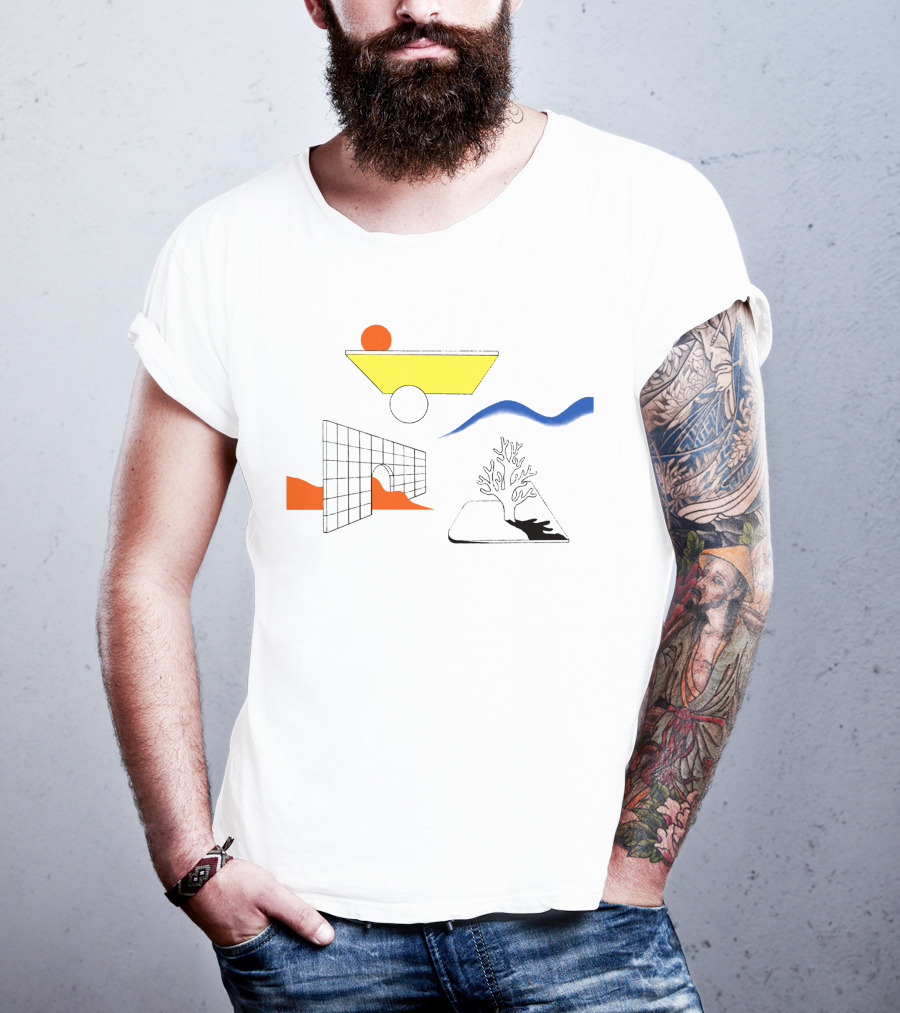 Winter Flower Reimagined Geometric Abstract Reflections T-Shirt