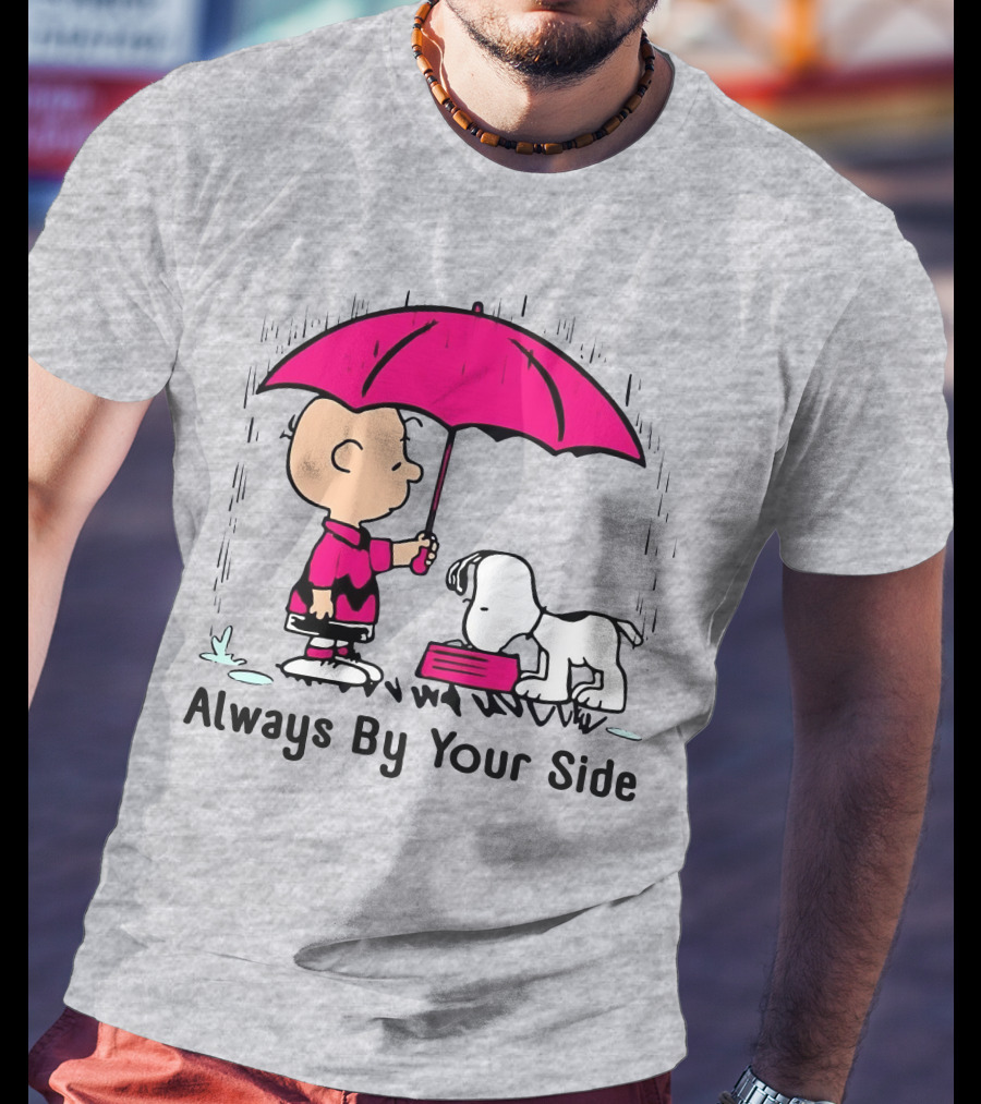 Always By Your Side Charlie Brown Snoopy Umbrella T-Shirt