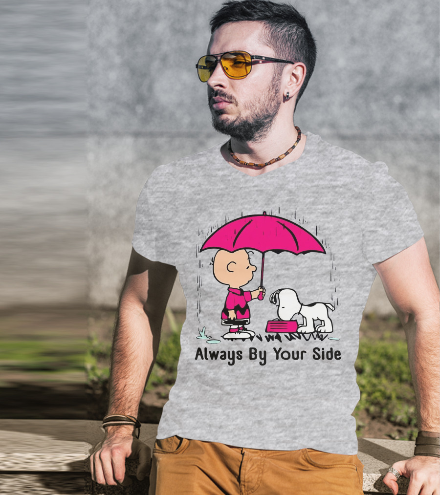 Always By Your Side Charlie Brown Snoopy Umbrella T-Shirt