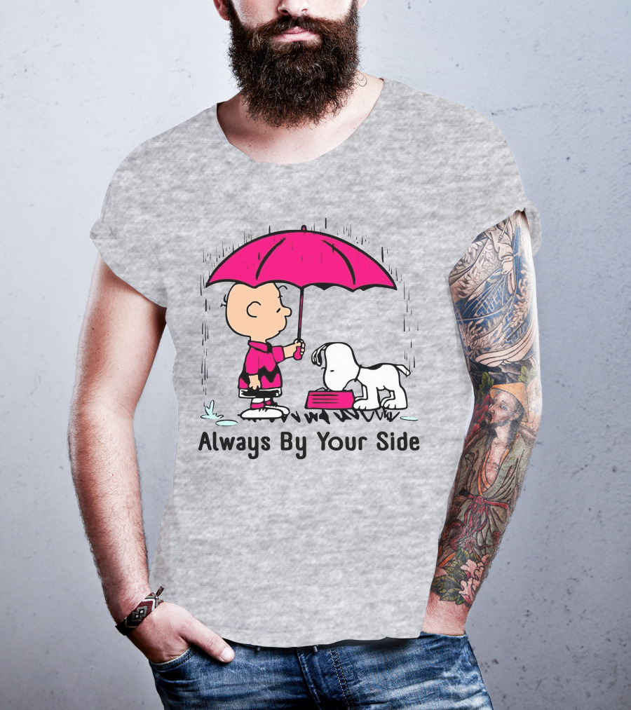 Always By Your Side Charlie Brown Snoopy Umbrella T-Shirt