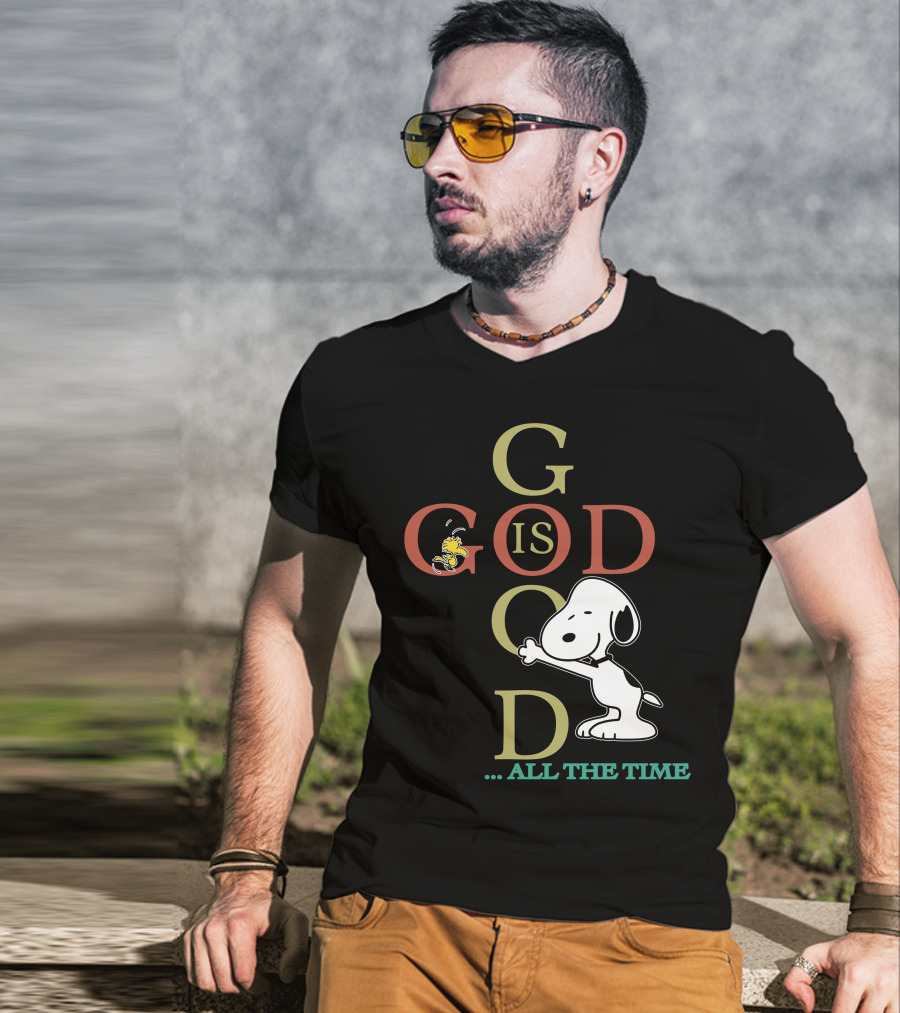Snoopy And Woodstock God Is Good All The Time Peanuts Collection T-Shirt