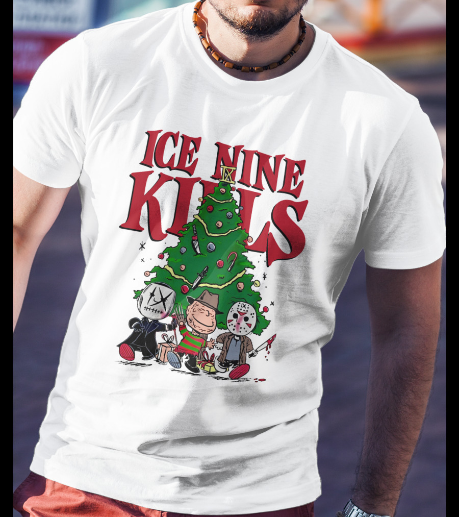 Merry Christmas Ice Nine Kills Horror Characters Christmas Tree T-Shirt
