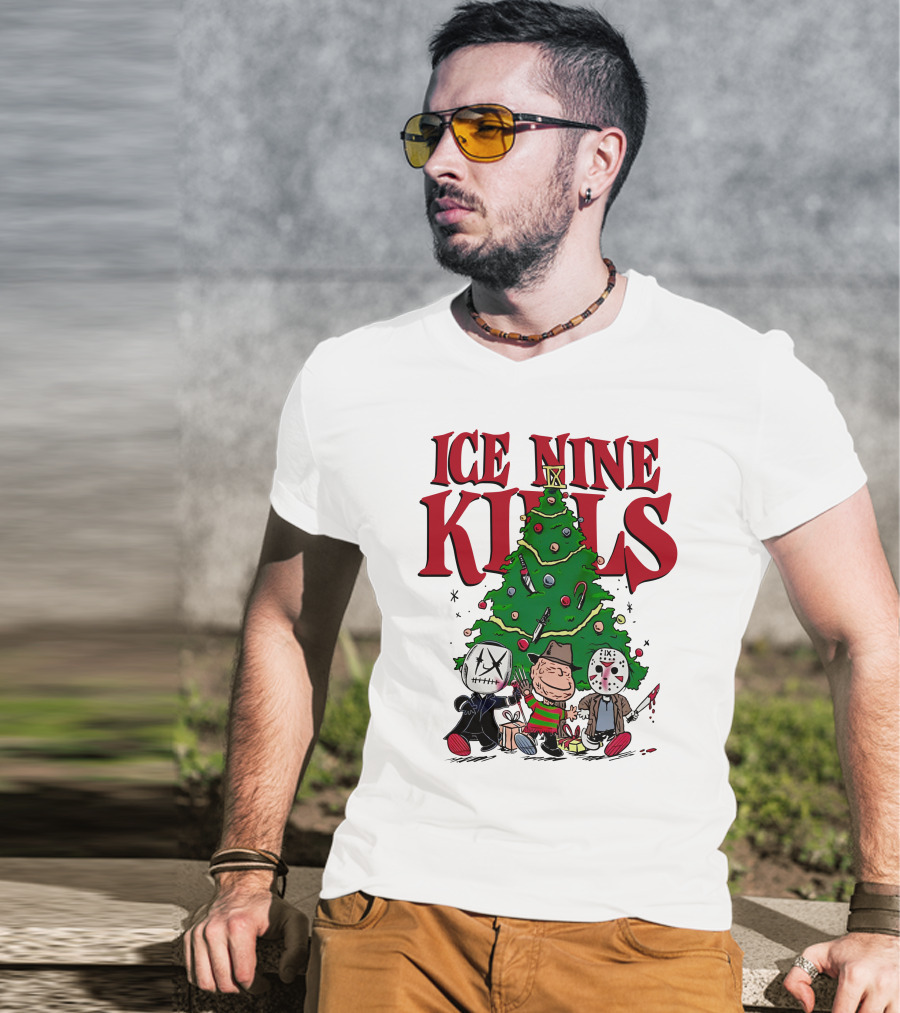 Merry Christmas Ice Nine Kills Horror Characters Christmas Tree T-Shirt