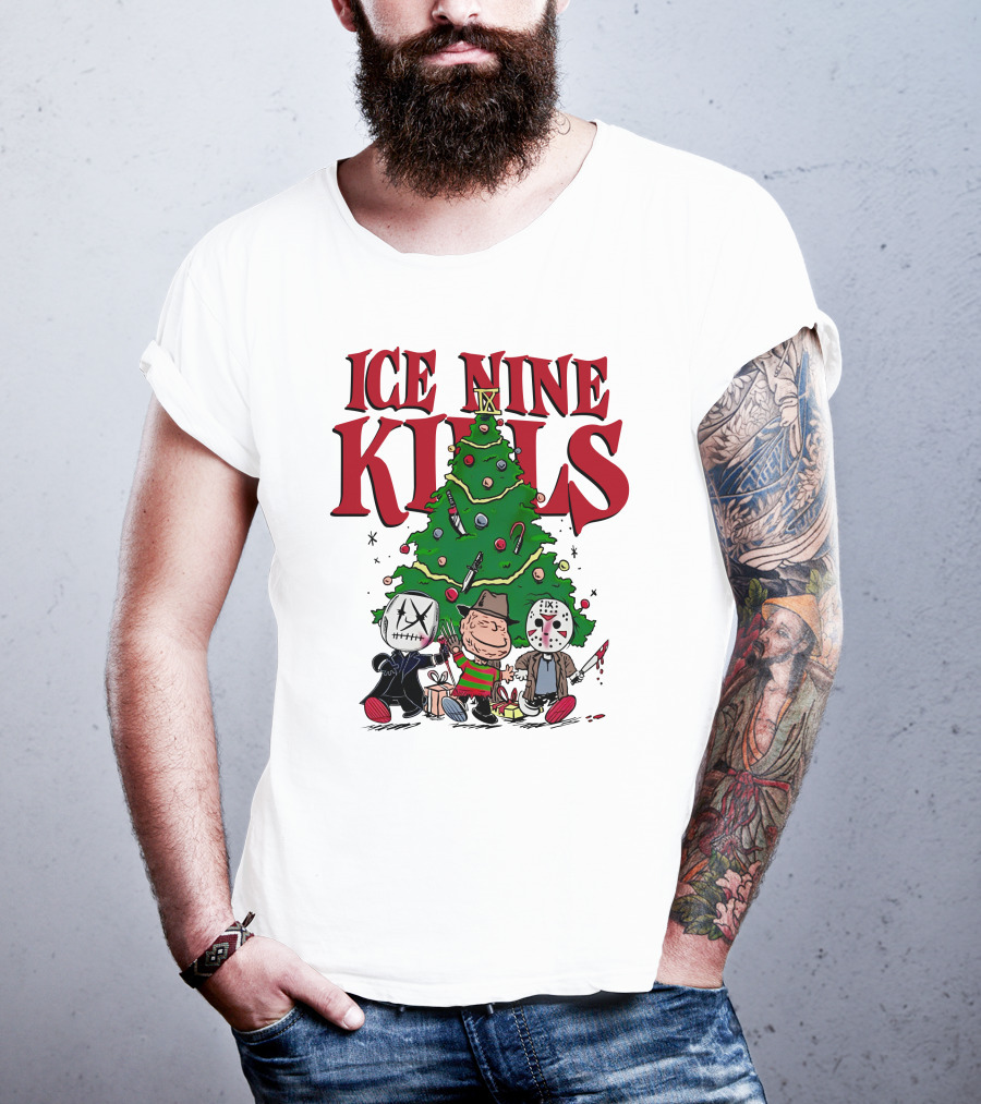 Merry Christmas Ice Nine Kills Horror Characters Christmas Tree T-Shirt