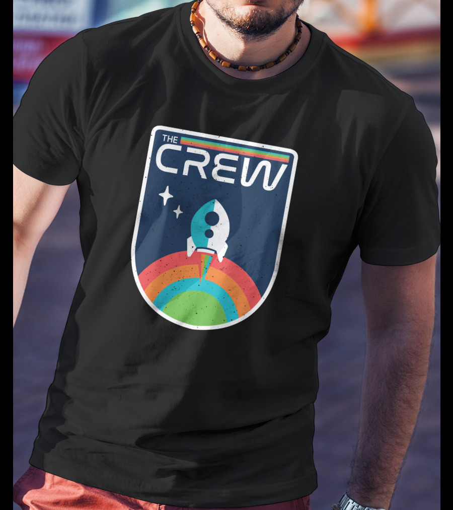 THE CREW Vintage Rocket Launch Cosmic Rainbow T-Shirt