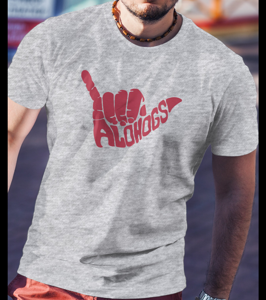 Shaka Hand Gesture With Alohogs Text T-Shirt