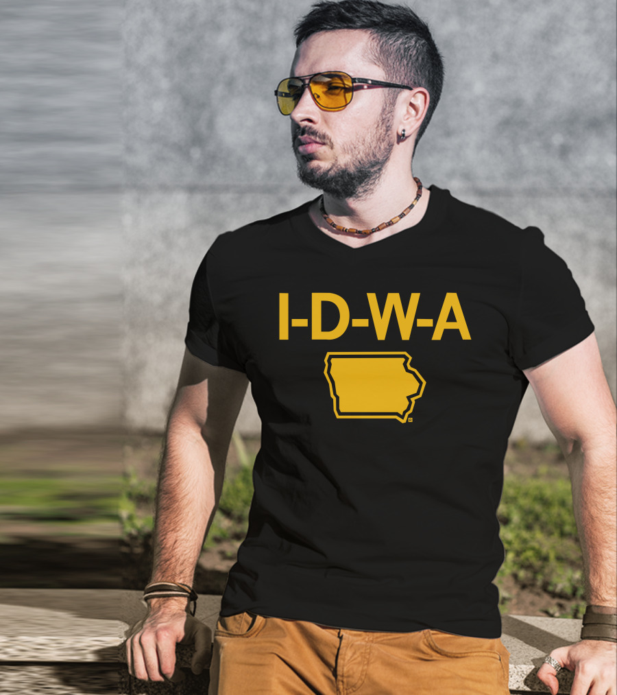IDWA Yellow Iowa Outline T-Shirt