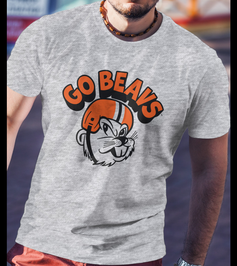Vintage OSU Go Beavs Football Beaver Mascot T-Shirt