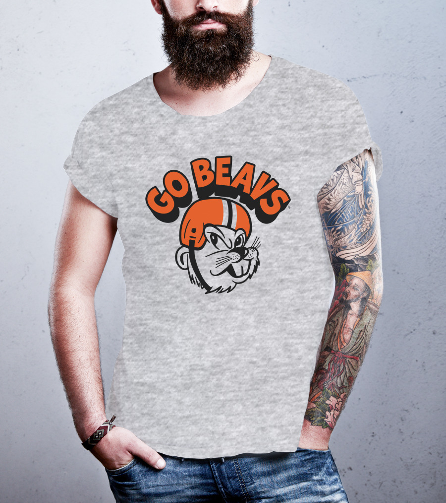 Vintage OSU Go Beavs Football Beaver Mascot T-Shirt