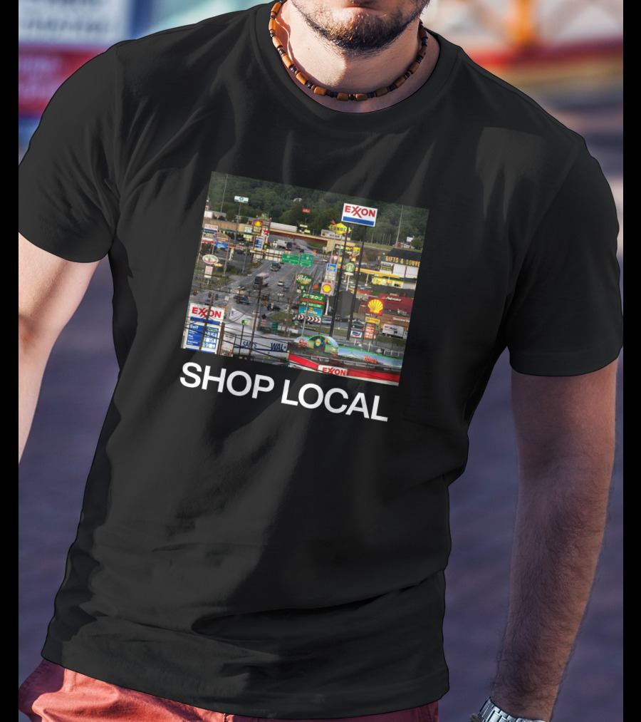 Breezewood Pennsylvania Shop Local Exxon Shell Highway Signs T-Shirt