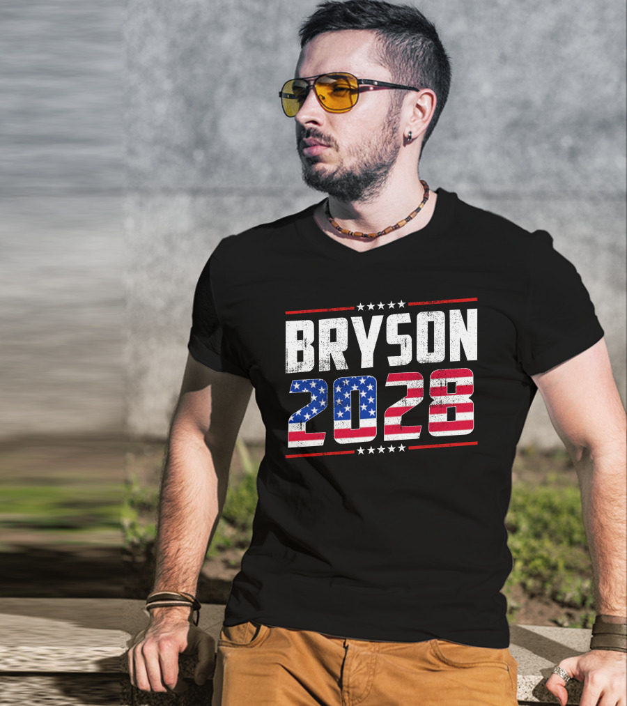 BRYSON 2028 American Flag Stars Stripes T-Shirt